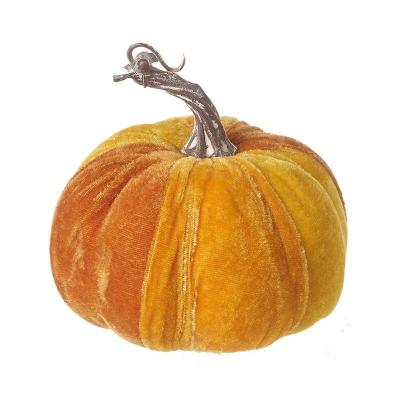 Small Orange Velvet Pumpkin